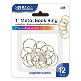 BAZIC Loose Leaf Binder Ring 1" Book Rings Binder Rings (12/Pack), 1-Pack
