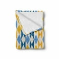 thumbnail image 2 of Abstract Soft Flannel Fleece Blanket, Geometric Diamond Triangles Diamonds Hippie Pop Art Bicolour Graphic, Cozy Plush for Indoor and Outdoor Use, 50" x 60", Ivory Pale Orange Blue, by Ambesonne, 2 of 6