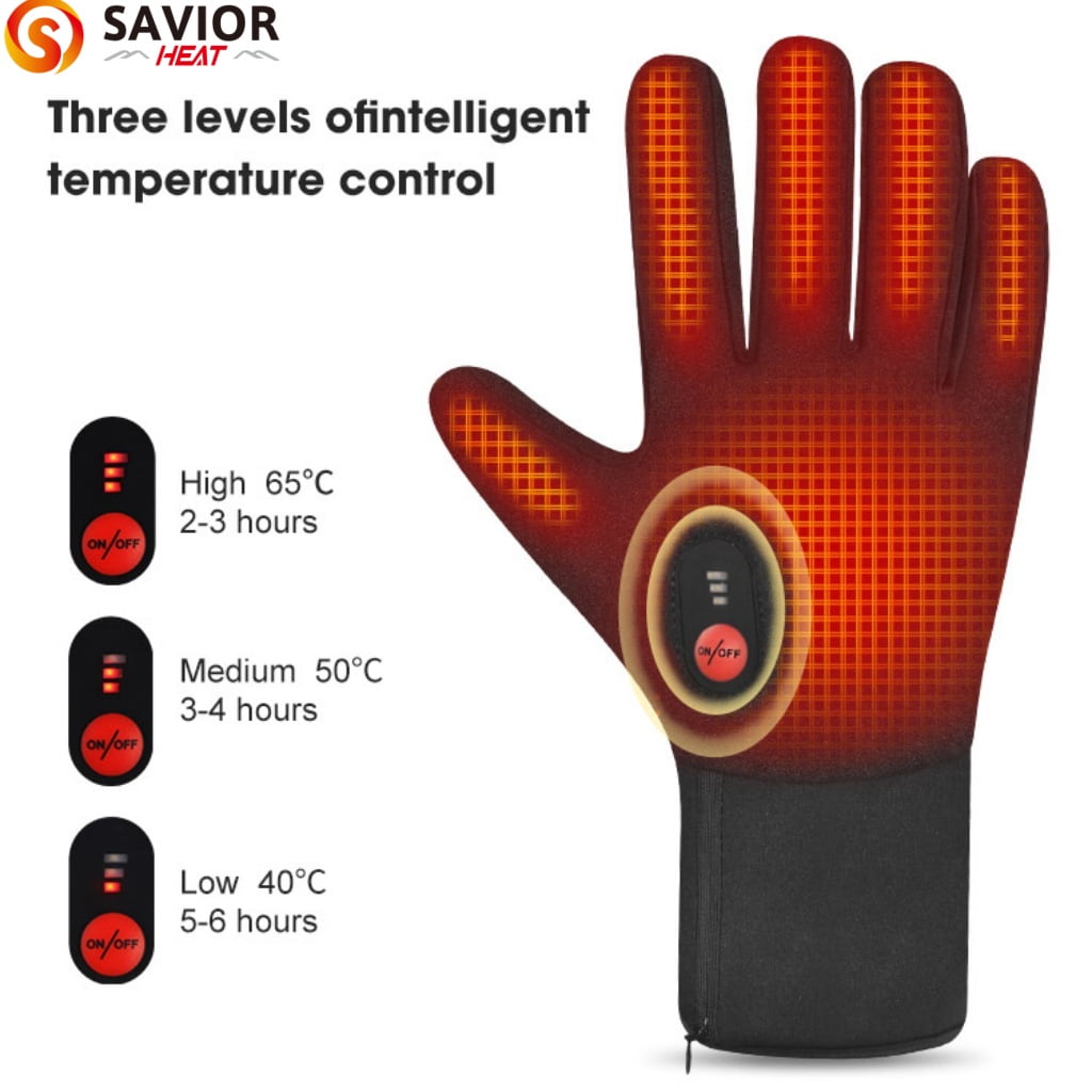 SAVIOR HEAT Thermal Heated Gloves Motorcycle Skiing Men Women Electric Heating Glove Winter Waterproof Warm Rechargeable Heated Glove