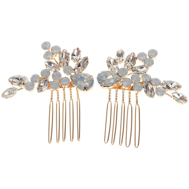 Wedding Hair Comb Elegant: 2PCS Fake Crystal Bridal Hair Piece Bridal Side Comb