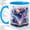 Blue, variant on Galaxy Book Accent Mug, 11oz Ceramic Coffee Cup for Book Lovers