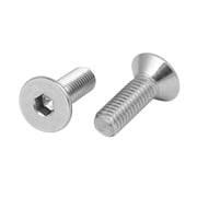 M8x25mm 316 Stainless Steel Fully Thread Flat Head Hex Socket Cap Screw 5pcs