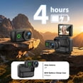 thumbnail image 3 of Ourlife Mini Wearable Action Camera, 4K Video, 48MP Photos, 2.0" Flip Screen, WiFi App, Magnetic Mount, Charging Case, 64GB Card, Black, 3 of 11