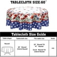 thumbnail image 2 of 4th of July Round Tablecloth 60 Inch Watercolor Red Blue Floral Patriotic Decorative Table Cloth Independence Day Memorial Day Polyester Table Cover for Kitchen Dining Room Indoor Outdoor Home Decor, 2 of 6