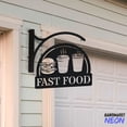 thumbnail image 3 of Handmadetneonsign Fast Food Hanging Sign, Burger Restaurant Outdoor Hanging Sign, Metal Business Sign 96702, 3 of 5