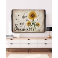 thumbnail image 3 of Outdoor TV Cover 52 to 55 Inch Weatherproof, Vintage Sunflowers Bee Waterproof TV Screen Protector for Outside Decor with Zipper and Pocket 52"L x 30"H , You Are My Sunshine Love Quotes, 3 of 7