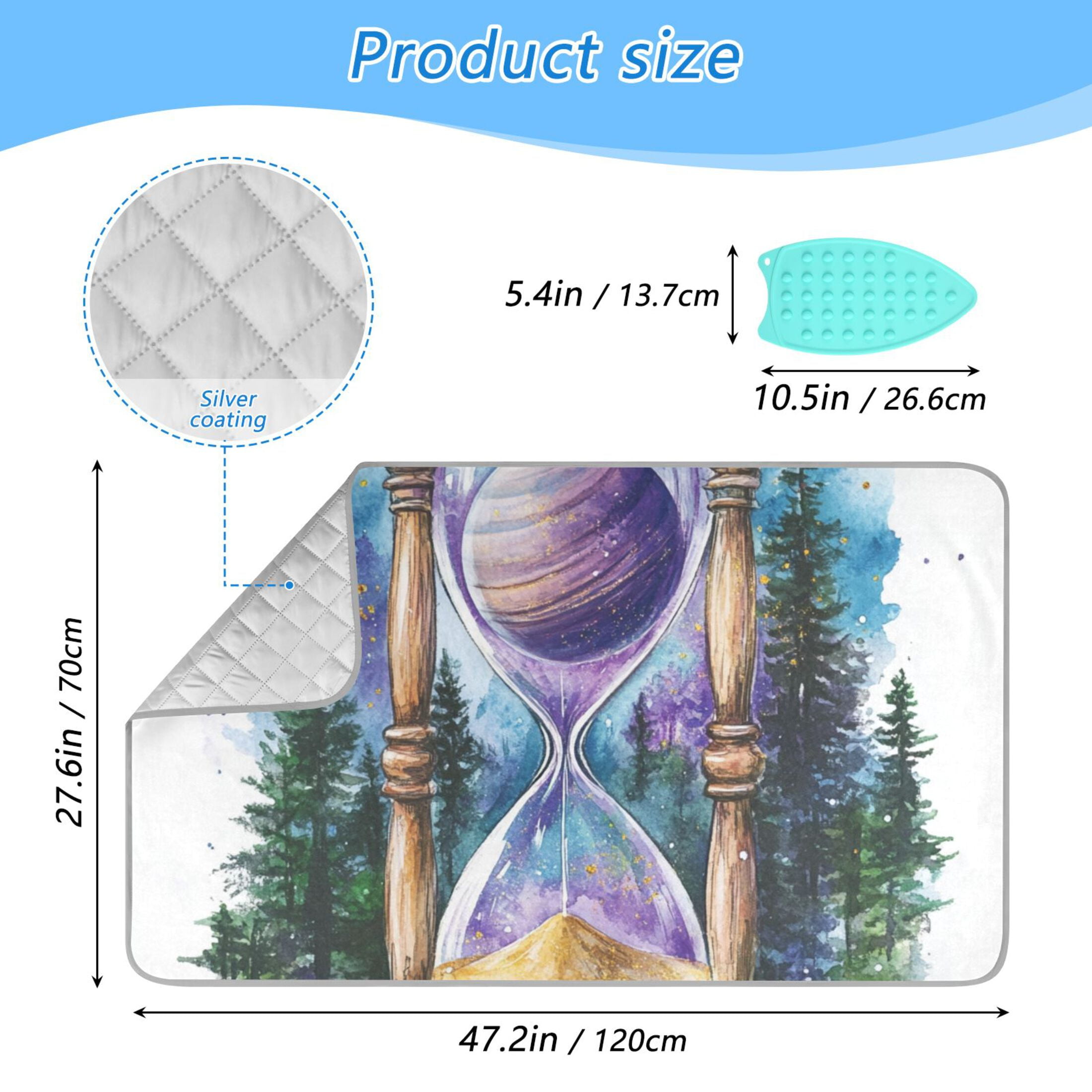 Hourglass Forest Ironing Board Covers Heat Resistant Ironing Pad Mat Portable for Travel Washer Dryer Table