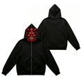 thumbnail image 4 of XIAOCHA Mens Halloween Hooded Sweatshirt Red Demon Face Mask Graphic Hoodies Sweatshirt, Red, Sizes XXXL, 4 of 8