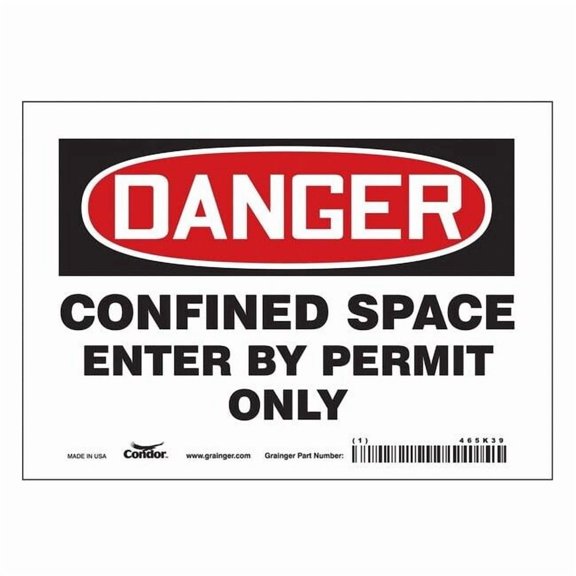 Condor Safety Sign,5 inx7 in,Vinyl 465K39