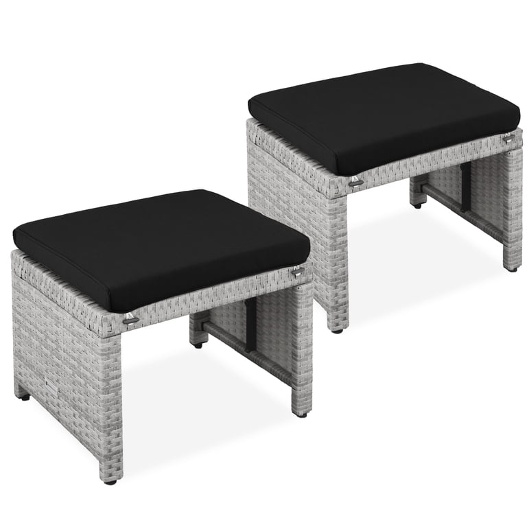 Best Choice Products Wicker Ottoman Set, 2-Piece photo 1