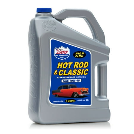 Lucas Oil Hot Rod & Classic Car SAE 10W-40 HP High Performance Motor Oil, 5