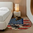 thumbnail image 3 of American Flag Round Area Rug 4 FT, Non Slip Indoor Outdoor Rug, Eagle Blue Red USA Flag Retro Washable Soft Circular Carpet Non-Shedding Floor Mat for Coffee Table Nursery Foyer Balcony, 3 of 8