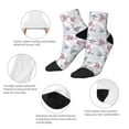 thumbnail image 5 of Rateoe Lilies Flowers Pattern Quarter Crew Socks,Toe Seamed Ankle Socks,Cotton Cushioned Breathable Athletic Crew Sports Socks, 5 of 7