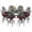 Dark Bronze/Chili Red, variant on MEETWARM 10-Piece Outdoor Bar Set, All Weather Cast Aluminum Patio Bar Furniture with 8 Cushioned Swivel Bar Stools, Large 61" Round Patio Bar Height Table with Detachable Lazy Susan, Umbrella Hole
