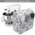 thumbnail image 2 of Anchor Stand Mixer Cover, Hand Drawn Steering Wheels and Anchors with Ropes Maritime Illustration, Kitchen Appliance Organizer Bag Cover with Pockets, 5 Quarts, Navy Blue and White, by Ambesonne, 2 of 4