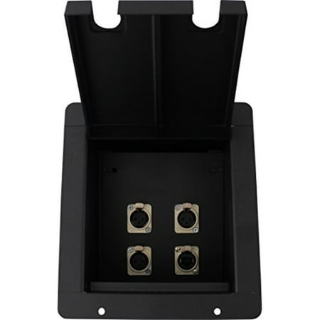 pro co sound pm3xf1d recessed floor box, 3) xlrf, 1) data