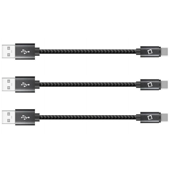 Cellet (3-Pack) Short USB-C to USB-A Cable Compatible with BLU View 3 - 4 inch