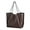 Coffee, variant on Oversize Pu Leather Tote Women Weekender Bag Shopper Handbag Travel Purse