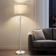 thumbnail image 6 of NATYSWAN Modern Floor Lamp for Living Room, Adjustable Height Standing Lamp with Marble Base Tall Lamp with Pull Chain Switch Floor Lamps for Living Room, Bedroom & Office Bulbs Not Included(Silver), 6 of 10