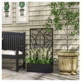 thumbnail image 2 of YYDSBNHH Metal Outdoor Privacy Screen with Raised Garden Bed, Privacy Panel and Planter Box, Wall-Mounted or Freestanding, Black, 2 of 9