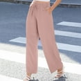 thumbnail image 5 of Lmnyox Wide Leg Trousers for Women Flowy High Waist Drawstring Lounge Pants Summer Casual Palazzo Pants, 5 of 7