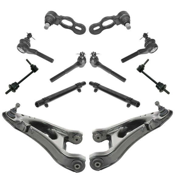 TRQ 12pc Steering Suspension Kit Control Arms Ball Joints Tie Rods End Links PSA64872