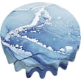 thumbnail image 4 of Blue Marble Tablecloth Round 60 Inch Modern White Blue Marble Table Cover Waterproof Polyester Marble Cover Table Kitchen Table Cloth Cover Anti-Slip Table Cover for Home Dinning Tabletop Decor, 4 of 5