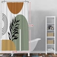 thumbnail image 2 of Boho Mid Century Shower Curtain Abstract Leaf Plant Botanical Tropical Palm Shower Curtain for Bathroom Hotel Bathtub Cubicle Living Room Decor Fabric Shower Curtain with Hooks 36x72 Inches, 2 of 6