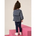thumbnail image 3 of Bellafa Toddler Girl Clothes Ruffle Long Sleeve Polka Dot Stripes Top Shirt+ Solid Pants Set 2 Piece Fall Winter Casual Cotton Toddler Outfits, 3 of 11