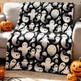thumbnail image 6 of Roiihwy Halloween Throw Blanket, Bat Ghost Fall Plaid Blanket, Soft Fuzzy Plush Spooky Spider Bats Flannel Halloween Fleece Blankets and Throws for Bedding Sofa Couch(40x30in), 6 of 6