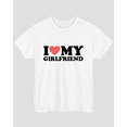 thumbnail image 2 of I Love My Girlfriend Men's Graphic Print Short Sleeve T-Shirt For Men 1 Pcs Graphic Tee 100% Heavy Cotton - Comfortable Crew Neck, Soft Tees Casual Tops, 2 of 6