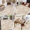 thumbnail image 6 of Nautical Starfish Washable Living Room Rugs 5'x7', Coral Shell Vintage Brown Linen Texture Low Pile Throw Large Area Rugs Non-Slip Sturdy Edge Binding Carpet for Dining Room Bedside Kitchen, 6 of 9