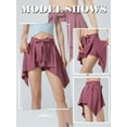 thumbnail image 7 of WLJ Women Solid Color Tie Waist Butt Lifting High-Low Hem Pocket Skorts, 7 of 7