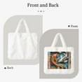 thumbnail image 2 of Rocae Colorful Koi Fish Art or Plush Underarm Bag White Furry Purse Handbag for Autumn and Winter, 2 of 7