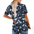 thumbnail image 4 of Womens Tops Plus Size Short Sleeve Square Collar Floral Printed Blouses 3-Mint Green XL, 4 of 6