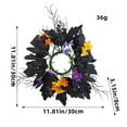 thumbnail image 4 of Halloween Candle Garland, Artificial Wreath Black Purple Leaves with Colorful Flowers, 11.81 Inch Halloween Table Centerpiece Home Kitchen Farmhouse Decor., 4 of 6