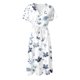 thumbnail image 4 of Puntoco Vestido De Manga Corta Con Cuello En V, Vestido Estampado Sexy De Manga Corta Con Cuello En V Para Mujer Blanco S, 4 of 4