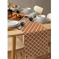 thumbnail image 3 of Orange Moroccon Burlap Cotton Table Runner 13x90 Inches Long, Farmhouse Country Minimalist Geometric Farmhouse Table Runners, Outdoor Dining Tablecloths Decor for Baby Shower/Party/Wedding, 3 of 6