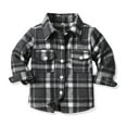 thumbnail image 2 of BOOMNY Boys Girls Thick Tshirts Long Sleeve Shirts for Boys Buttons Up Plaid Warm Fall Cardigan Outwear, 2 of 3