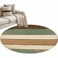 thumbnail image 2 of Farmhouse Sage Green Brown Round Area Rug 4 FT, Non Slip Indoor Outdoor Rug, Country Vintage Wooden Washable Soft Circular Carpet Non-Shedding Floor Mat for Coffee Table Nursery Foyer Balcony, 2 of 8