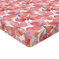 thumbnail image 4 of Ambesonne Poppy Pattern Fitted Sheet, Art Watercolor Floral, King Size, Dark Coral Pale Pink, 4 of 5