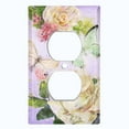 thumbnail image 2 of Metal Light Switch Plate Outlet Cover Flower White Rose Purple ROS012, 2 of 13