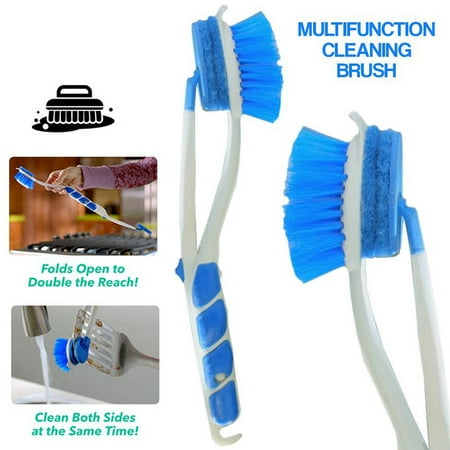 

Double Heads Foldable Cup Brush Long Plastic Handle Multifunction Cleaning Brush