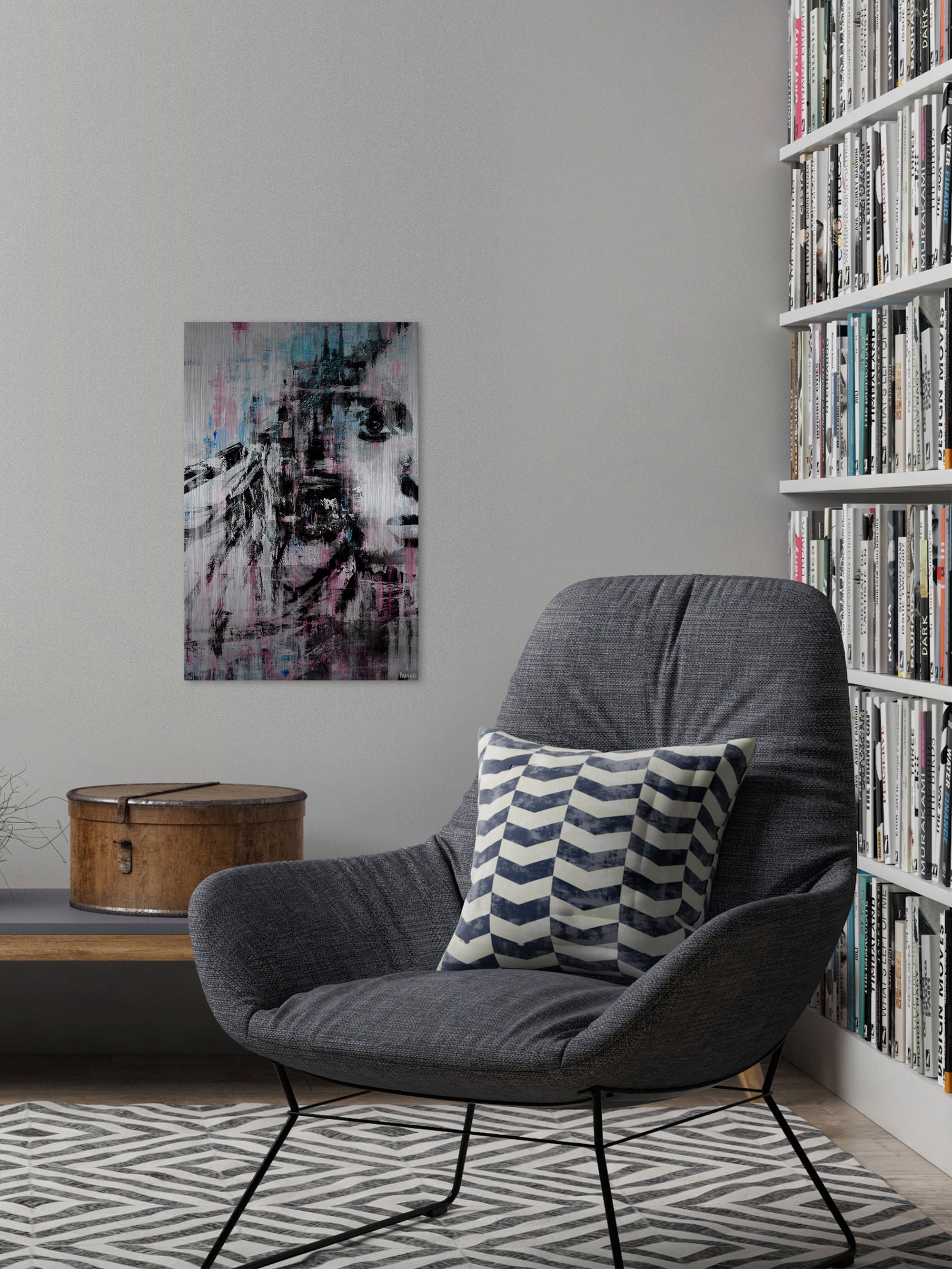 Marmont Hill "Half Face Beauty" Painting Print on Brushed Aluminum