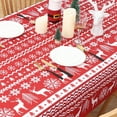 thumbnail image 6 of FairOnly Square Boho Christmas Tablecloth Waterproof Holiday Decorative Table Cover for Outdoor Indoor Party Kitchen Dining Room, 52"x52", Red, 6 of 8