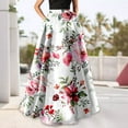 thumbnail image 3 of Women Bohemian Floral Print Maxi Skirt High Waist Pocket Party Beach Long Maxi Skirt, 3 of 4