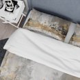 thumbnail image 4 of Designart "Contemporary Golden Abstraction" Abstract Bedding Covert Set - Modern White Bed Set With 2 Shams, 4 of 6