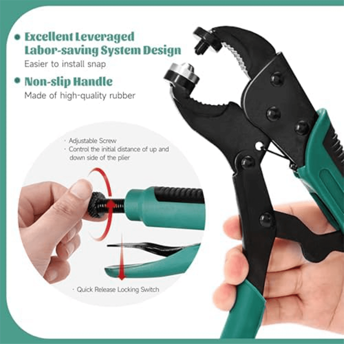 Heavy Duty Snap Fastener Pliers with 323 Piece Canvas Snap Kit