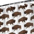 thumbnail image 3 of White Buffalo Pattern Shower Curtain 36"x72" ,Bathroom Decorative Shower Curtains Set with 12 Hooks,Modern Waterproof Washable Shower Curtain, 3 of 6