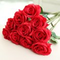 thumbnail image 3 of Langgg Artificial Rose Flannel Artificial Flowers Real-like Wedding Home Decor, 3 of 4